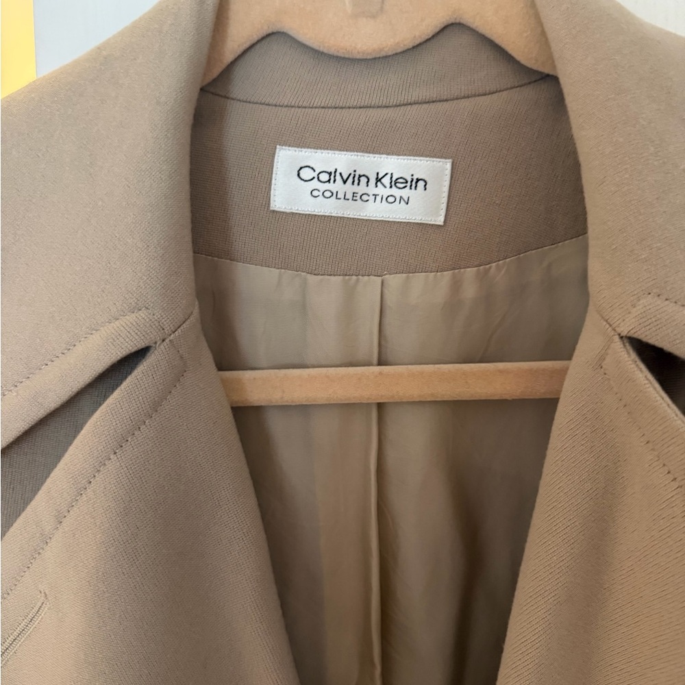 Calvin Klein Collection Vintage Fall 1994 Tan Double Breasted Coat - Picture 4 of 16